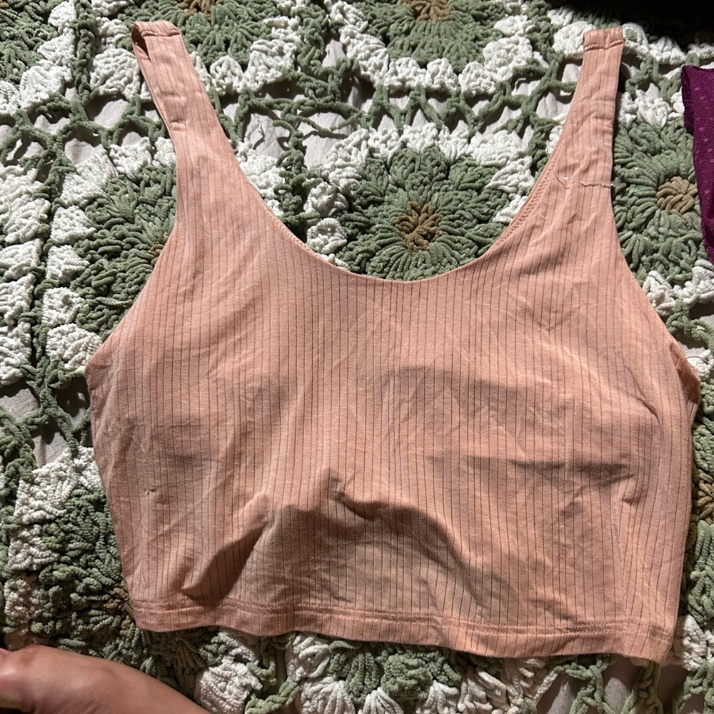 NWOT Aerie Ribbed Peach Bra